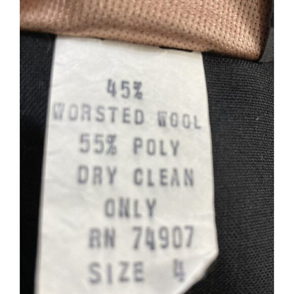 David Benjamin Wool Blend Off Center Button Close Lined Straight Black Skirt-4 - Picture 7 of 11